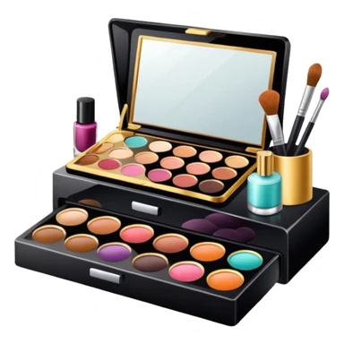 Productos de skincare aesthetic y maquillaje muchos productos en una mesa sticker