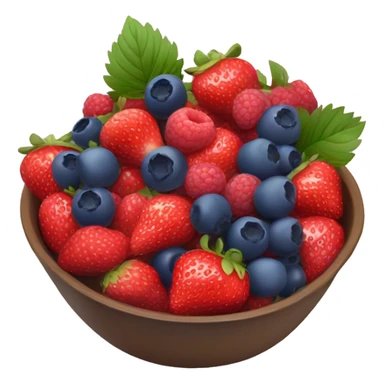bowl of strawberries and blueberries and raspberries  sticker