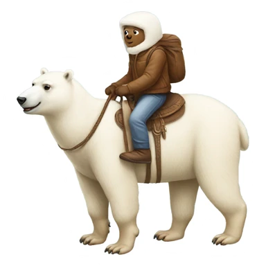 Polar bear riding an alpaca sticker