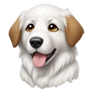 Puppy Great Pyrenees with Brown Ears and brown around eyes sticker