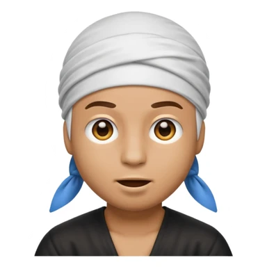 Emoji doing Rizz face with durag on head  sticker