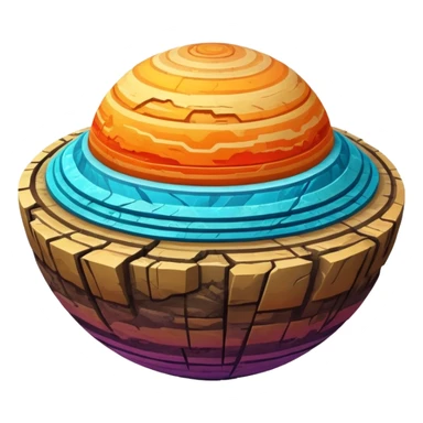 Planet separated into layers sticker