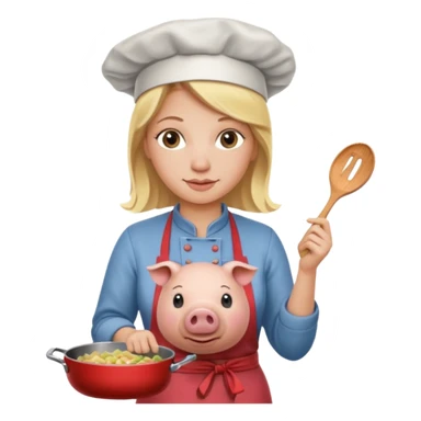 pig cook blonde no hat sticker