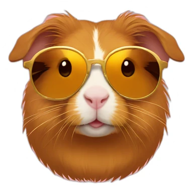 Golden abyssinian guinea pig sunglasses sticker