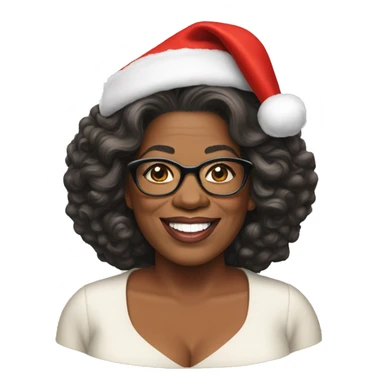 Oprah Winfrey with santa hat sticker