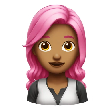 magic pink hair girl developer sticker