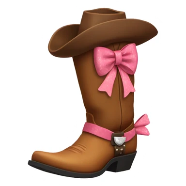 Cowboy boot with a bow on the side sticker
