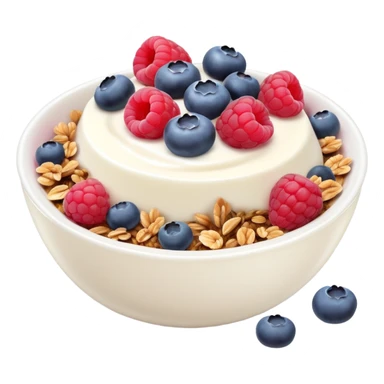 yogurt bowl with raspberries, blueberries and granola  sticker