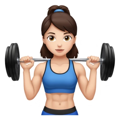 Brunette fair skin girl gym working out weights sticker
