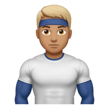 A person showing off their big muscles with their sleeve shirt as they wear a t shirt sticker