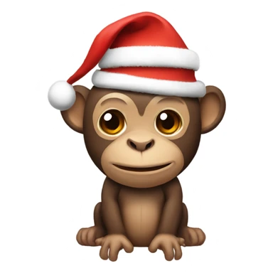 Monkey with Christmas hat sticker