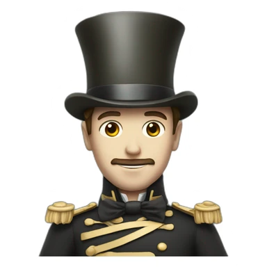 british man with a cup and hes actually with a tophat and a army outfit  sticker