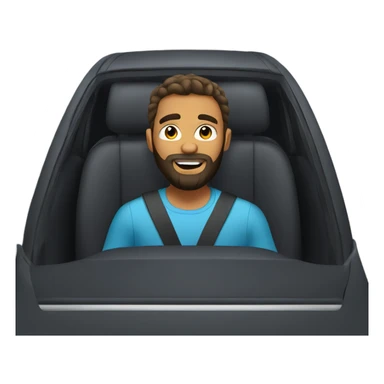 bearded boy in car interior sticker