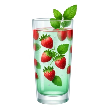 refreshing strawberry mint water in a clear glass sticker