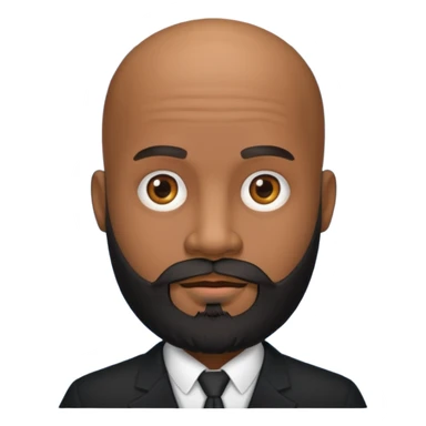 A black gigolo with a full beard and bald head sticker