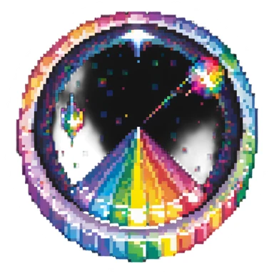 Exclusive member crystal with rainbow prism effect and floating particles sticker
