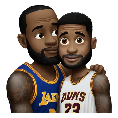 Duffy kissing LeBron  sticker