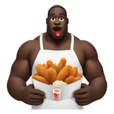 Big Black man eating kfc in a champ de coton sticker