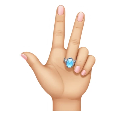 Thumb pointer and middle finger up ring and pinkie finger down emoji sticker
