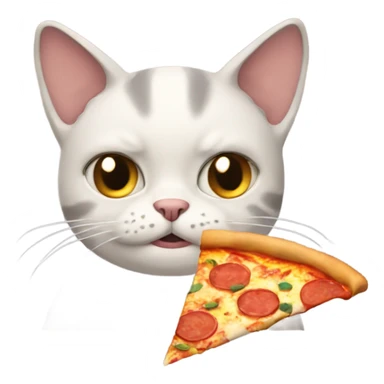 Sad cat eating pizza sticker