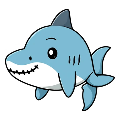 cartoonish sticker of a shark with a top hat sticker