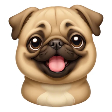Cinematic Cute Yawning Fawn Pug Portrait Emoji, Head tilted slightly with a dramatic, wide-open yawn, showcasing a soft fawn coat with a velvety texture, floppy ears slightly drooping, round dark eyes barely open in drowsy contentment, Simplified yet irresistibly adorable features, highly detailed, glowing with a soft, cozy glow, high shine, relaxed yet expressive, stylized with a touch of whimsy, bright and endearing, soft glowing outline, capturing the essence of a sleepy yet affectionate companion, so drowsy it feels like it could stretch out of the screen and curl up for a nap! sticker
