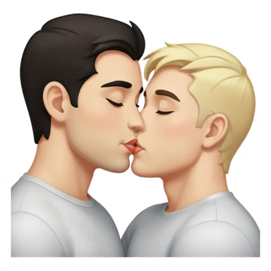 gay men kissing, one dark hair, one blondish hair sticker