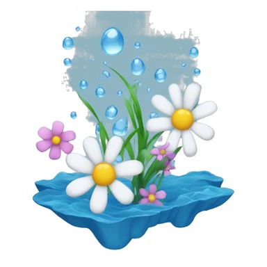 Water with flowers  sticker