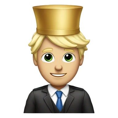 Blonde male attorney with a birthday hat sticker
