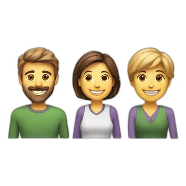 Happy customer with two people sticker