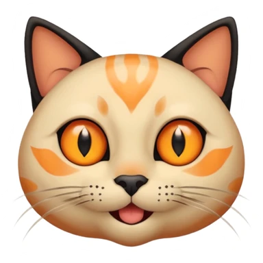 A black three-eyed cat with a happy expression sticker