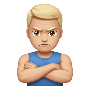 Make a emoji of a 😤 person crossing their arms sticker