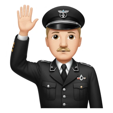 Hitler raising one hand straight out like a Sieg Hail salute in Black SS uniform. The arm must be straight out sticker