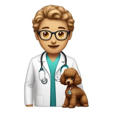 Neurologist and brown poodle sticker