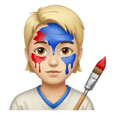 Painter with Paint Stained Face sticker