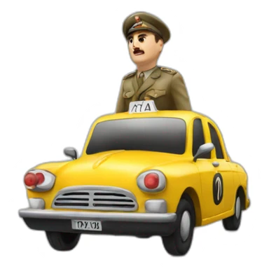 Francisco Franco stopping a taxi sticker
