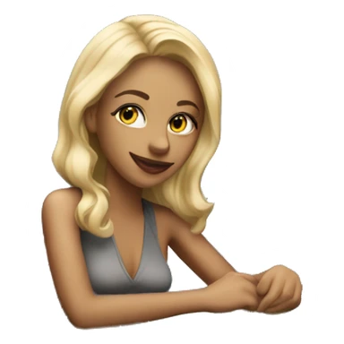 A women with blonde hair near a poker table saying “well Jordan?” sticker