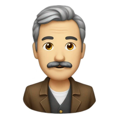 señor con bigote y baraba sticker