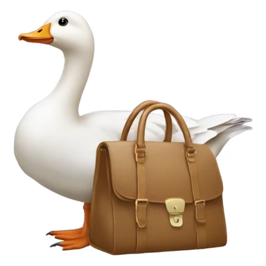 Goose wearing a handbag and high herls sticker
