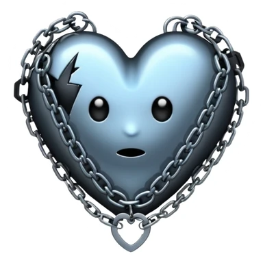 emo heart with night sky and dark chains sticker