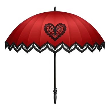 heart with gothic black lace parasol sticker