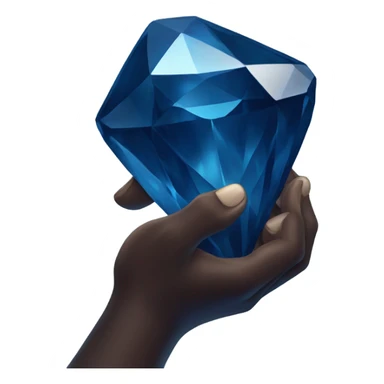 dark blue diamond in hand sticker