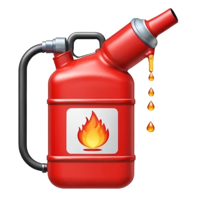 red gasoline canister pouring drops of diesel sticker