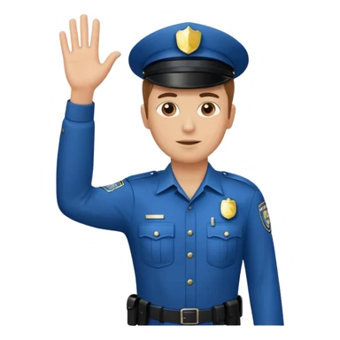 a white police man with one hand up telling the traffic to stop, hand a bit low sticker