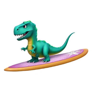 dinosaur in corset on surfboard sticker