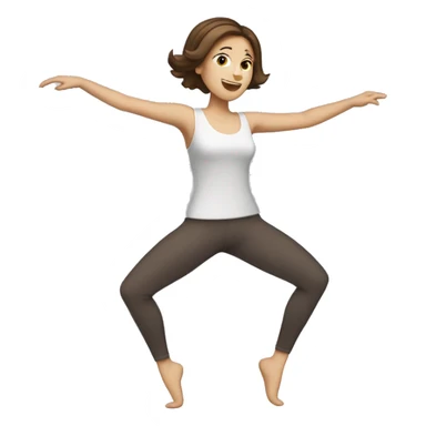 Short brown haired Caucasian lady dancing with leggings sticker
