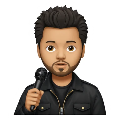 The weeknd holding microphone sticker