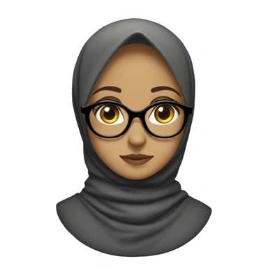 girl with hijab and look with glasses  sticker