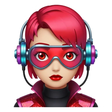 glitter red cyberpunk sticker