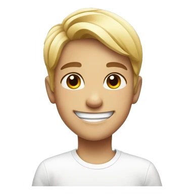 smiling boy in white shirt bigger smile  sticker